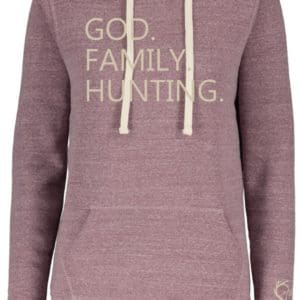 God. Family. Hunting. Ladies Sweatshirt