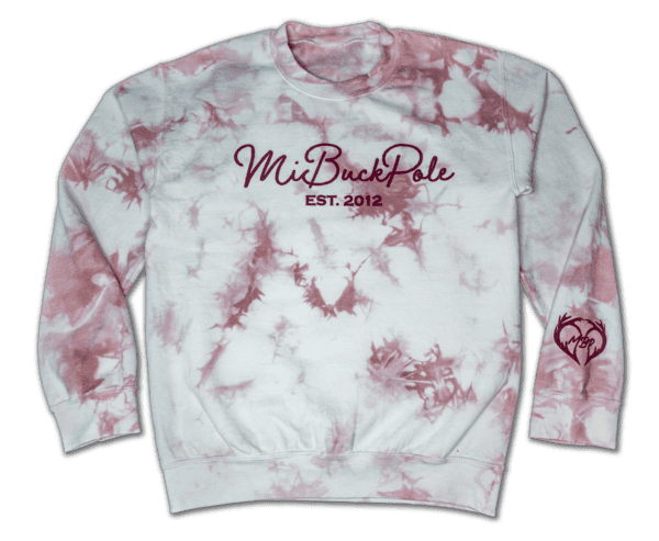 Puff Rose Crystal Tie-Dyed Crew Neck Sweatshirt